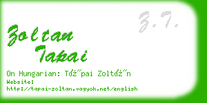 zoltan tapai business card